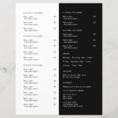 Restaurant Takeout Catering Black Menu (Achterkant)
