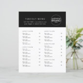 Restaurant Takeout Catering Black Menu (Staand voorkant)