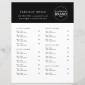 Restaurant Takeout Catering Black Menu (Voorkant)