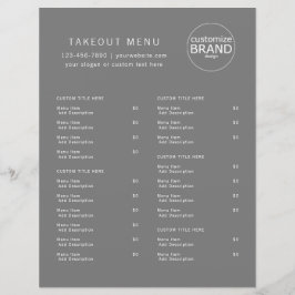 Restaurant Takeout Catering Gray Logo Menu