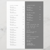 Restaurant Takeout Catering Gray Menu (Achterkant)