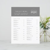 Restaurant Takeout Catering Gray Menu (Staand voorkant)