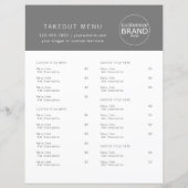 Restaurant Takeout Catering Gray Menu (Voorkant)