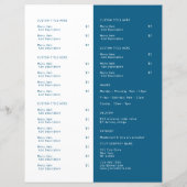 Restaurant Takeout Catering Logo Navy Blue Menu (Achterkant)