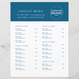 Restaurant Takeout Catering Logo Navy Blue Menu