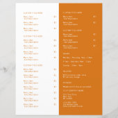 Restaurant Takeout Catering Logo Oranje Menu (Achterkant)