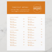 Restaurant Takeout Catering Logo Oranje Menu (Voorkant)