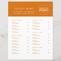 Restaurant Takeout Catering Logo Oranje Menu