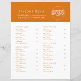 Restaurant Takeout Catering Logo Oranje Menu