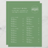 Restaurant Takeout Catering Olive Green Logo Menu (Voorkant / Achterkant)
