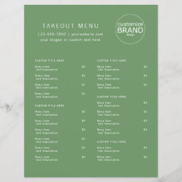 Restaurant Takeout Catering Olive Green Logo Menu