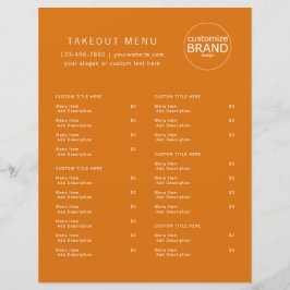 Restaurant Takeout Catering Oranje Logo Menu
