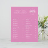 Restaurant Takeout Catering Pink Berry Logo Menu (Staand voorkant)