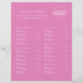 Restaurant Takeout Catering Pink Berry Logo Menu (Voorkant)