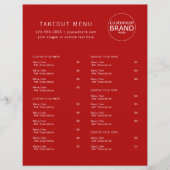 Restaurant Takeout Catering Red Logo Menu (Voorkant)