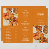 Restaurant Takeout Logo Foto Tri-voudig Oranje Men (Voorkant / Achterkant)