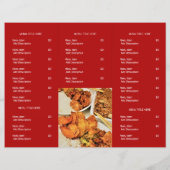 Restaurant Takeout Logo Foto Tri-voudig Red Menu (Achterkant)