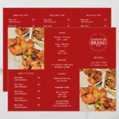 Restaurant Takeout Logo Foto Tri-voudig Red Menu (Voorkant / Achterkant)