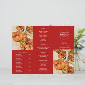 Restaurant Takeout Logo Foto Tri-voudig Red Menu (Staand voorkant)
