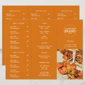 Restaurant Takeout Logo Oranje Tri-voudig Menu (Voorkant / Achterkant)