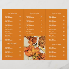 Restaurant Takeout Logo Oranje Tri-voudig Menu