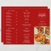 Restaurant Takeout Logo Red Tri-voudig Menu (Voorkant / Achterkant)