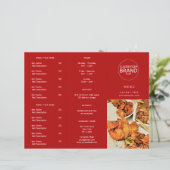 Restaurant Takeout Logo Red Tri-voudig Menu (Staand voorkant)