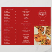 Restaurant Takeout Logo Red Tri-voudig Menu (Voorkant)
