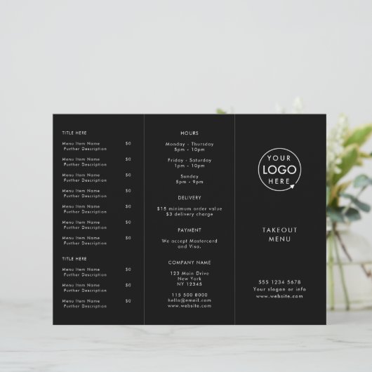 Restaurant Takeout | Menu Black Logo-Takeaway (Staand voorkant)