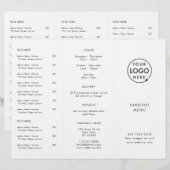 Restaurant Takeout | Minimalistisch menu Logo (Voorkant / Achterkant)