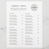 Restaurant Takeout | Minimalistisch menu Logo (Voorkant)