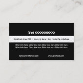 Restaurant tekst bestek bord zwart wit visitekaartje (Achterkant)