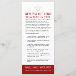 Restaurant thuis nieuwe temp uit menu