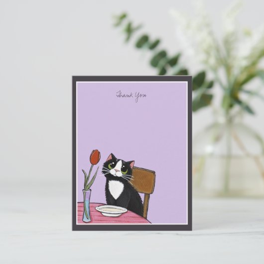 Restaurant Tuxedo Cat Hartelijk dank Bedankkaart (Staand voorkant)