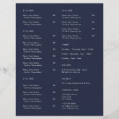 Restaurant-uittredingsrestaurant | Menu Navy Blue  (Achterkant)