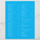 Restaurant Uitvoer Catering Ocean Blue Logo Menu (Achterkant)