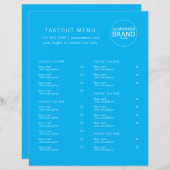 Restaurant Uitvoer Catering Ocean Blue Logo Menu (Voorkant / Achterkant)