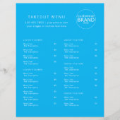 Restaurant Uitvoer Catering Ocean Blue Logo Menu (Voorkant)