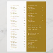 Restaurant Uitvoer van Dark Gold Menu Catering Log (Achterkant)