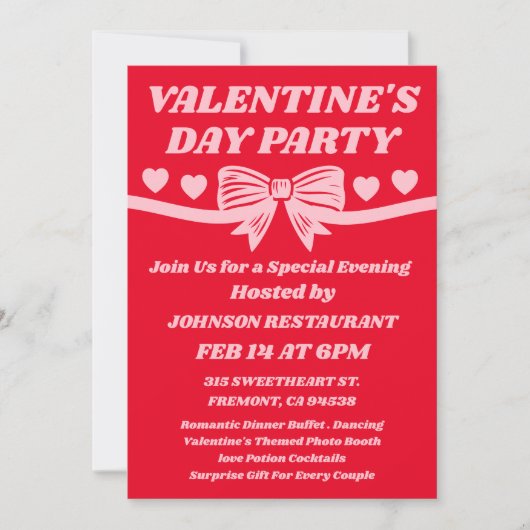 Restaurant Valentijnsdagfeest Kaart (Voorkant)