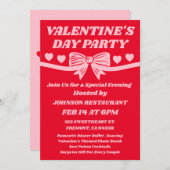 Restaurant Valentine’s Day Party Kaart (Voorkant / Achterkant)