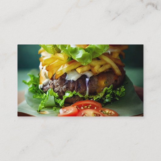 restaurant van het voedseldiner Beef Burger Visitekaartje (Achterkant)