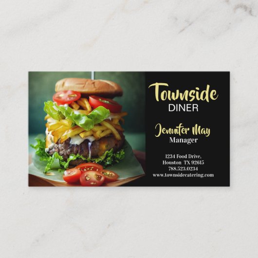 restaurant van het voedseldiner Beef Burger Visitekaartje (Voorkant)