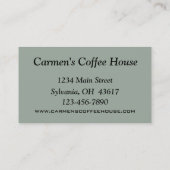 Restaurant Visitekaartje (Achterkant)