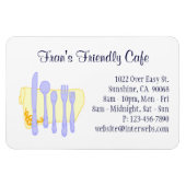 Restaurant Visitekaartje Blauw Geel Custom Magnet Magneet (Horizontaal)