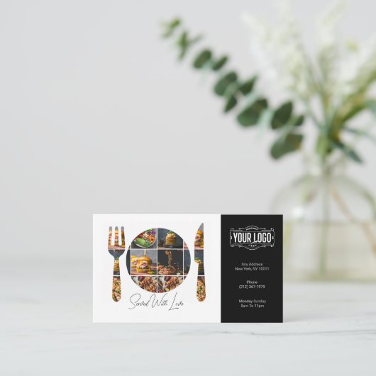 Restaurant Visitekaartje en Online Orde QR Code (Staand voorkant)