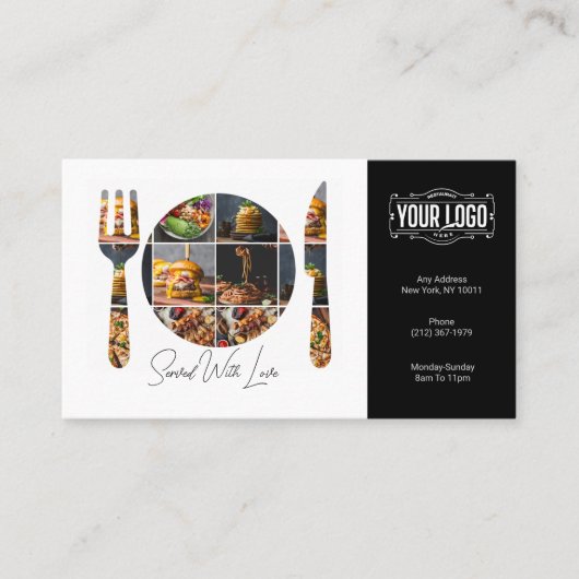 Restaurant Visitekaartje en Online Orde QR Code (Voorkant)