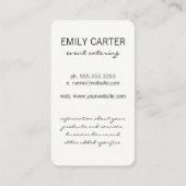 restaurant voor cateringevenementen visitekaartje (Achterkant)