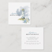 Restaurant vuurtoren vierkante visitekaartje (Voorkant / Achterkant)