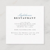 Restaurant vuurtoren vierkante visitekaartje (Achterkant)